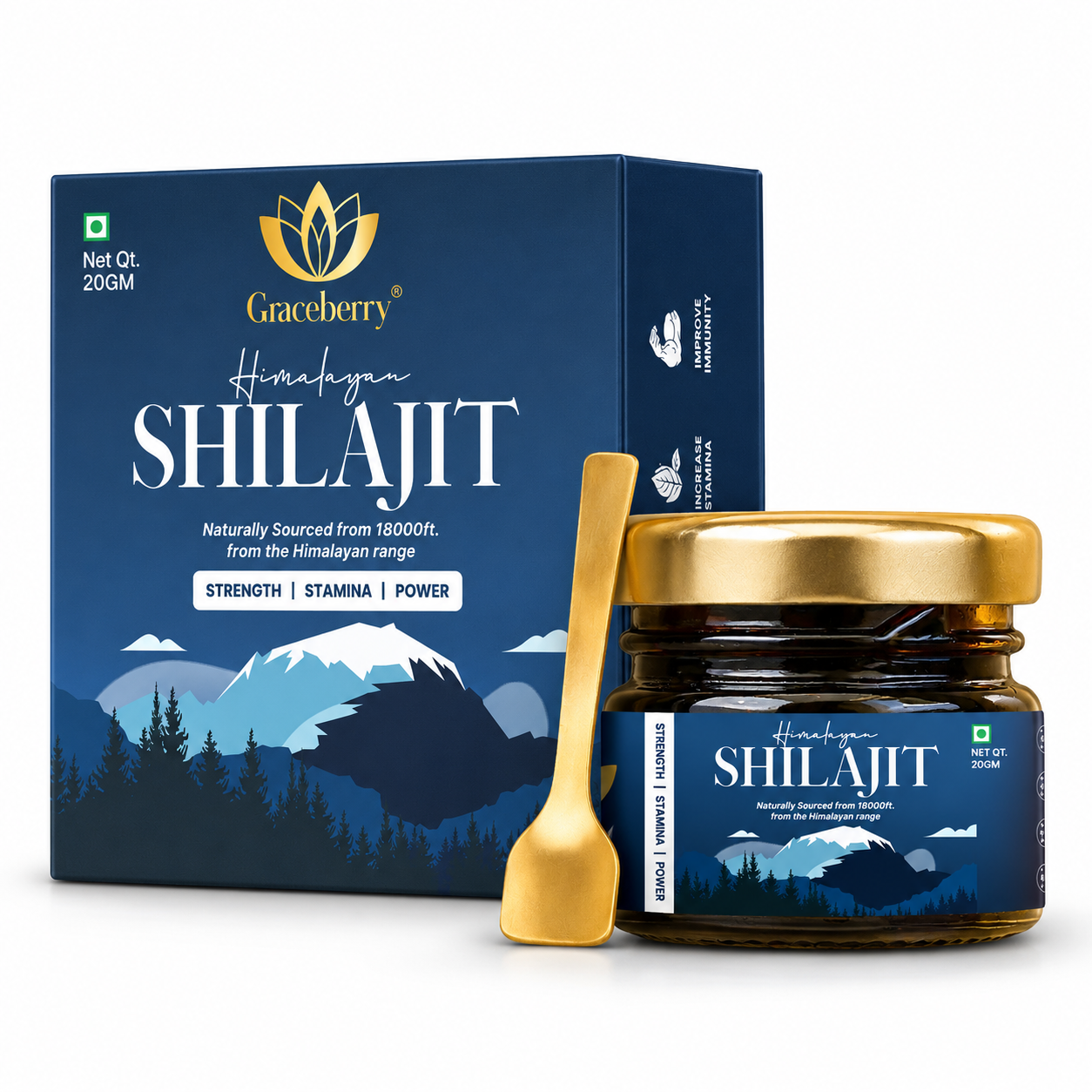 Graceberry Pure Himalayan Shilajit Resin Gold for Strength, Stamina, Energy & Vitality view 2