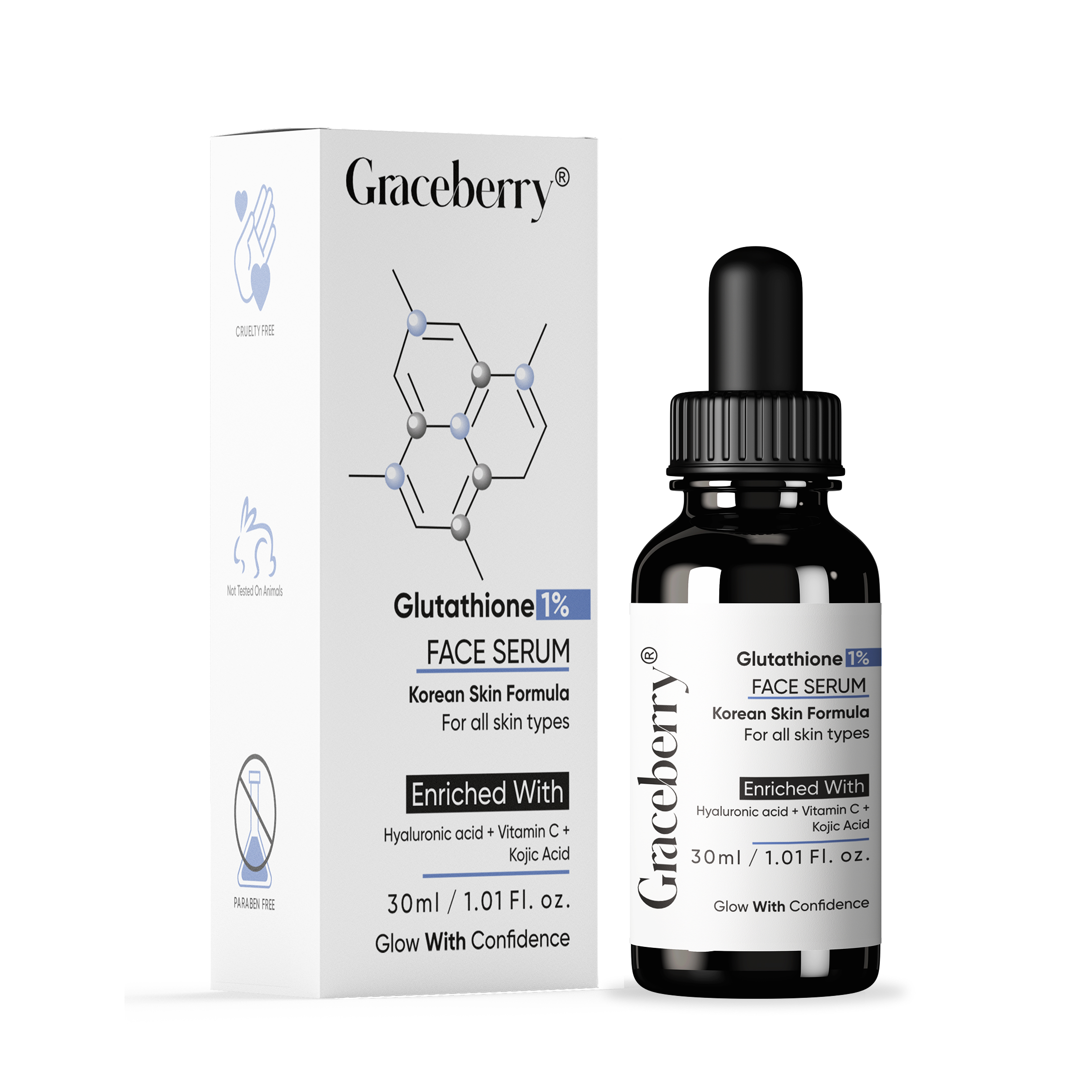 Graceberry 1% Glutathione & Vitamin C Face Serum for Skin Brightening