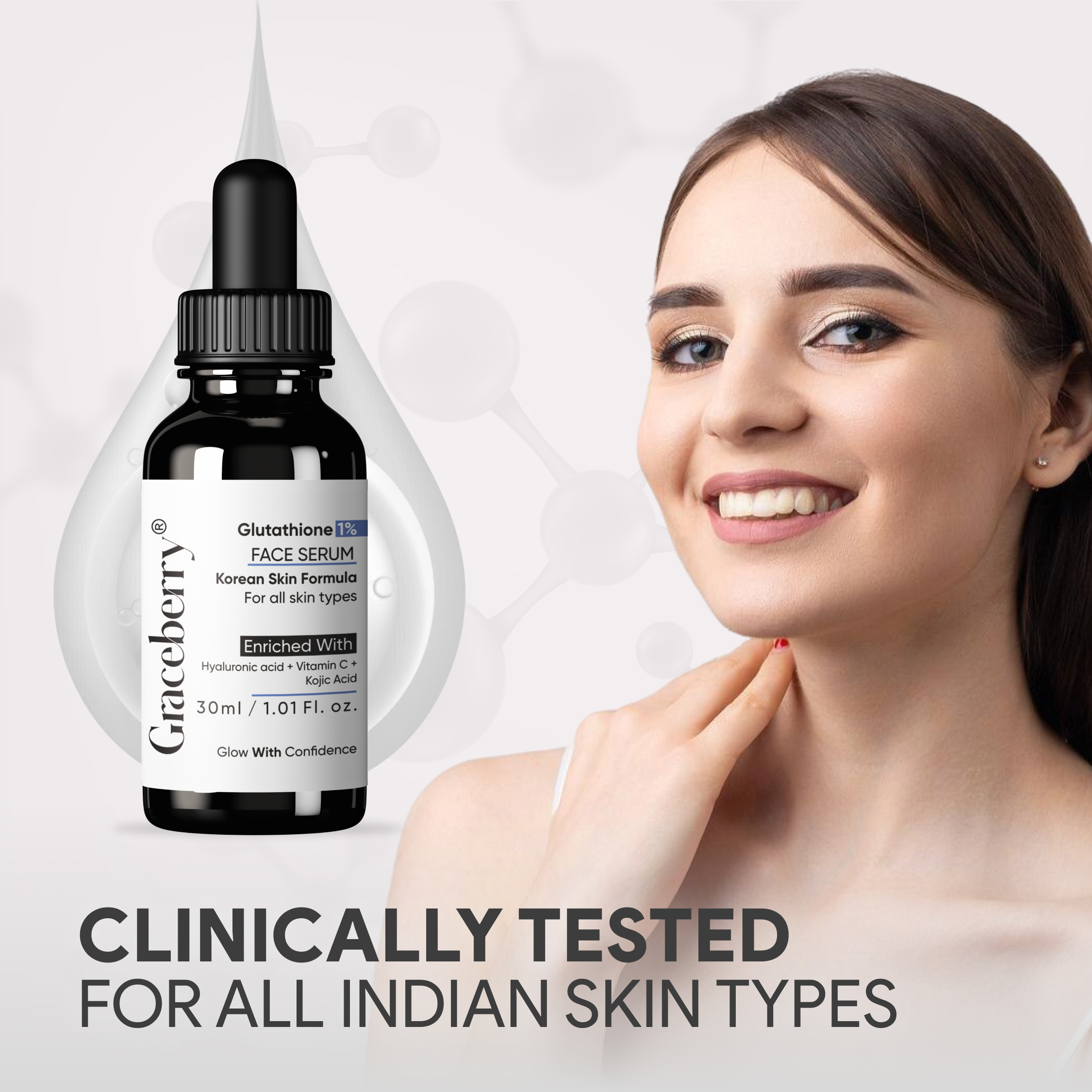 Graceberry 1% Glutathione & Vitamin C Face Serum for Skin Brightening view 4