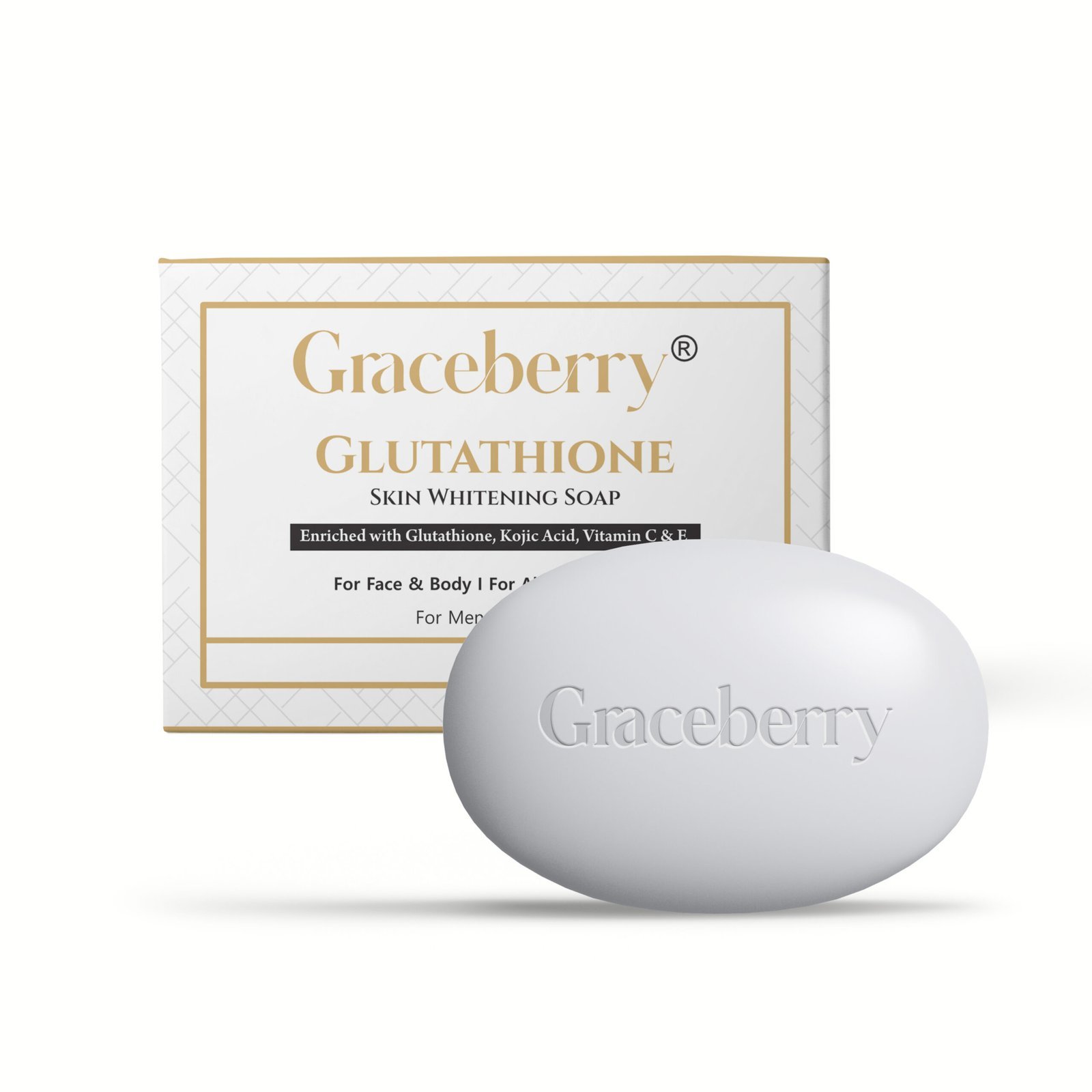Graceberry Skin Whitening Glutathione and Kojic Acid Soap | Glutathione Bath Soap for Men & Women | Fades Dark Spots & Hyperpigmentation (Pack -1)