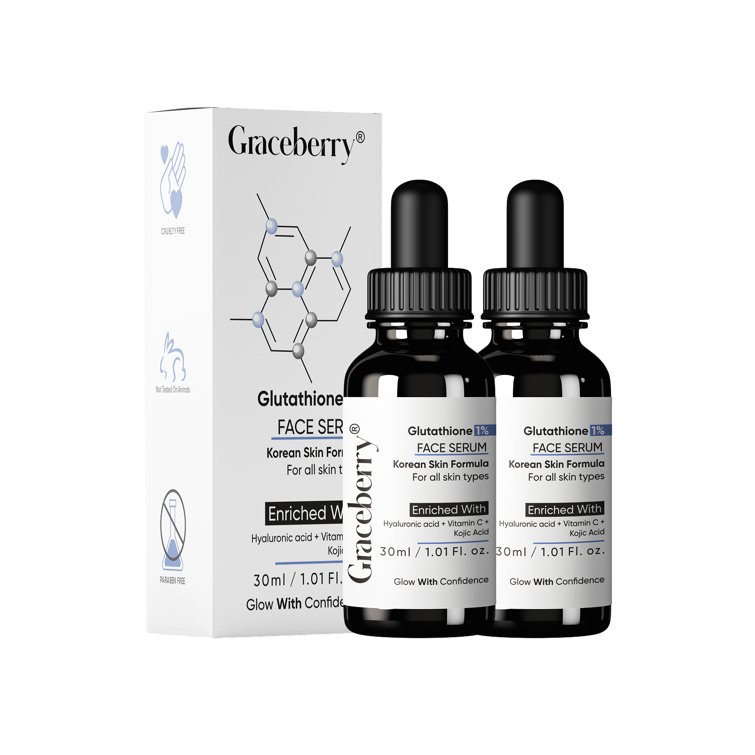 Graceberry 1% Glutathione & Vitamin C Face Serum for Skin Brightening
