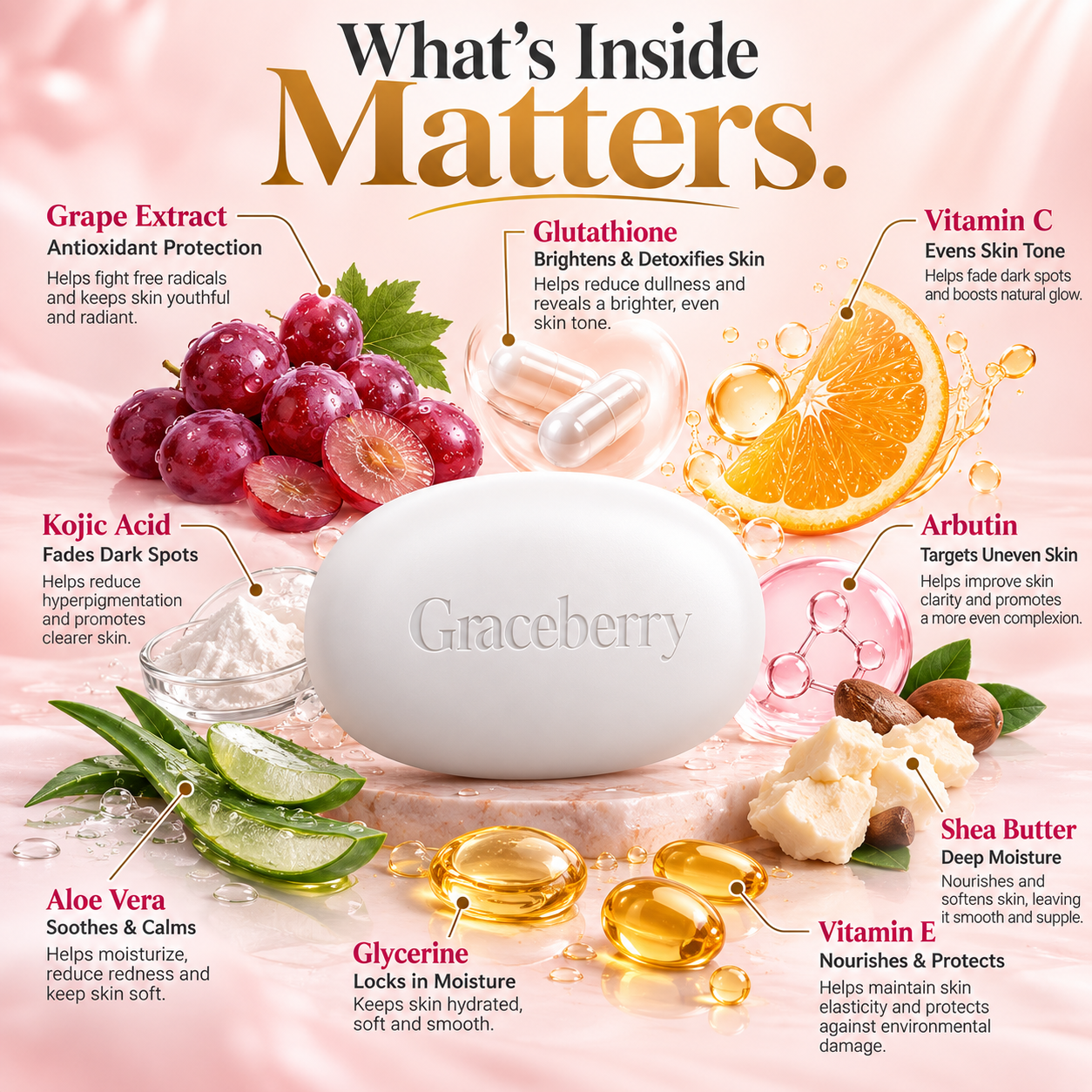 Graceberry Glutathione Skin Brightening Soap view 4