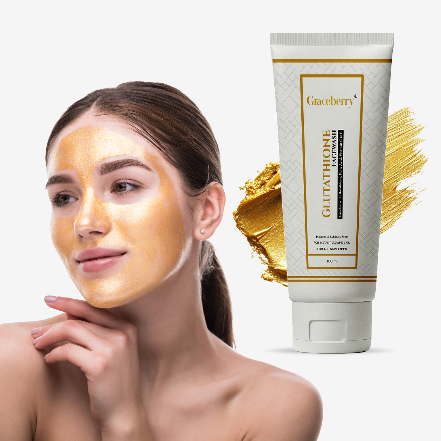 Graceberry L-Glutathione Brightening Facewash with Kojic Acid, Vitamin C & Vitamin E – 100 ml view 5