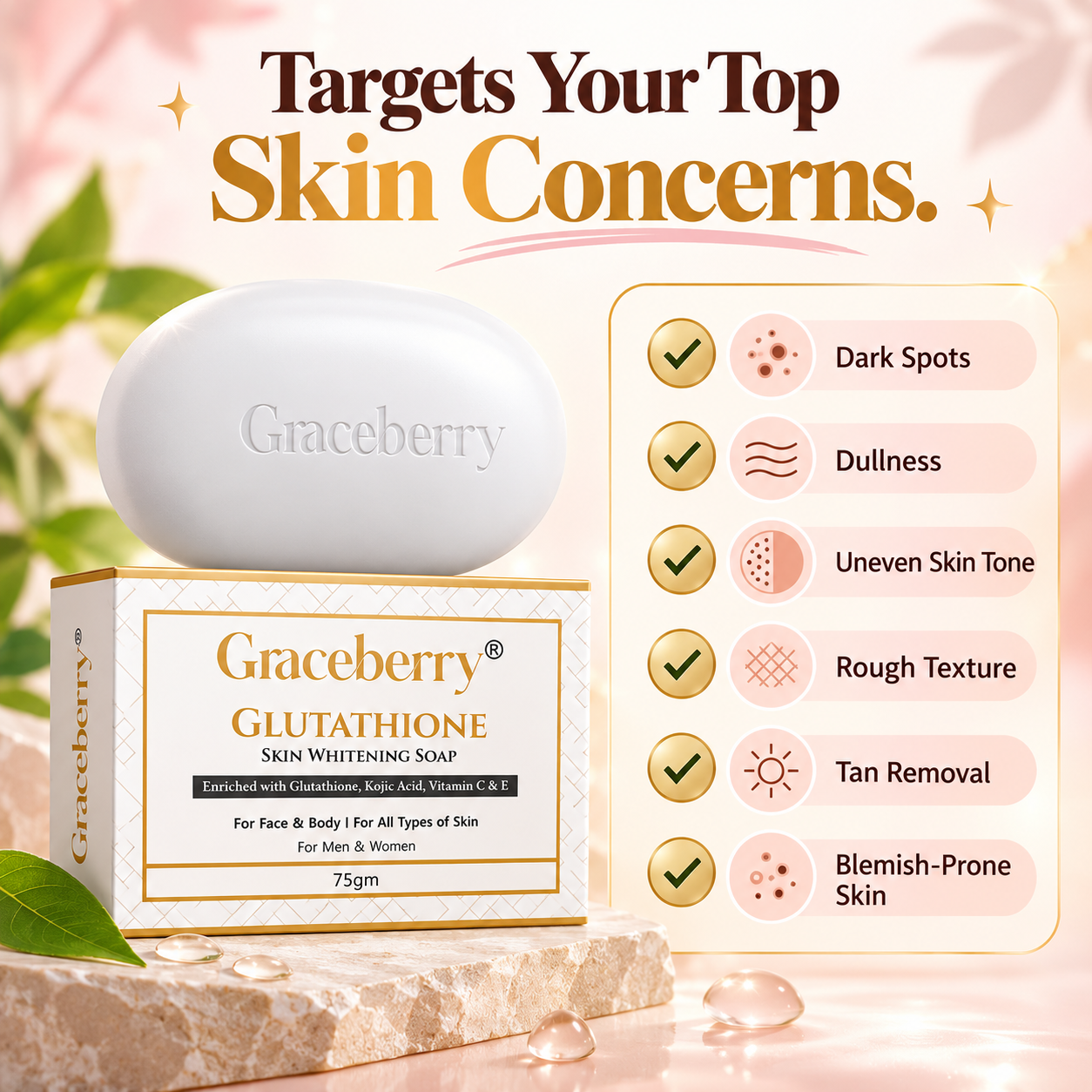 Graceberry Glutathione Skin Brightening Soap view 7