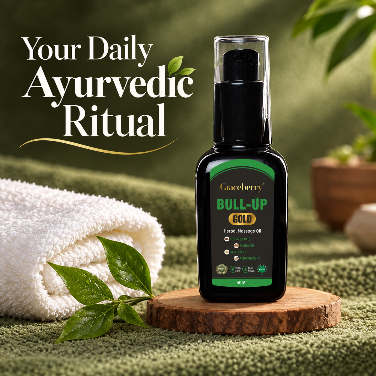 Graceberry Bull Up Gold Herbal Massage Oil for Men view 7