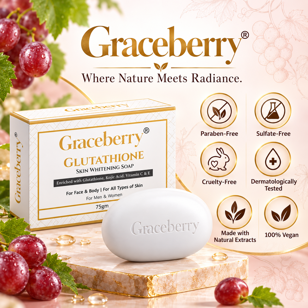 Graceberry Glutathione Skin Brightening Soap view 8