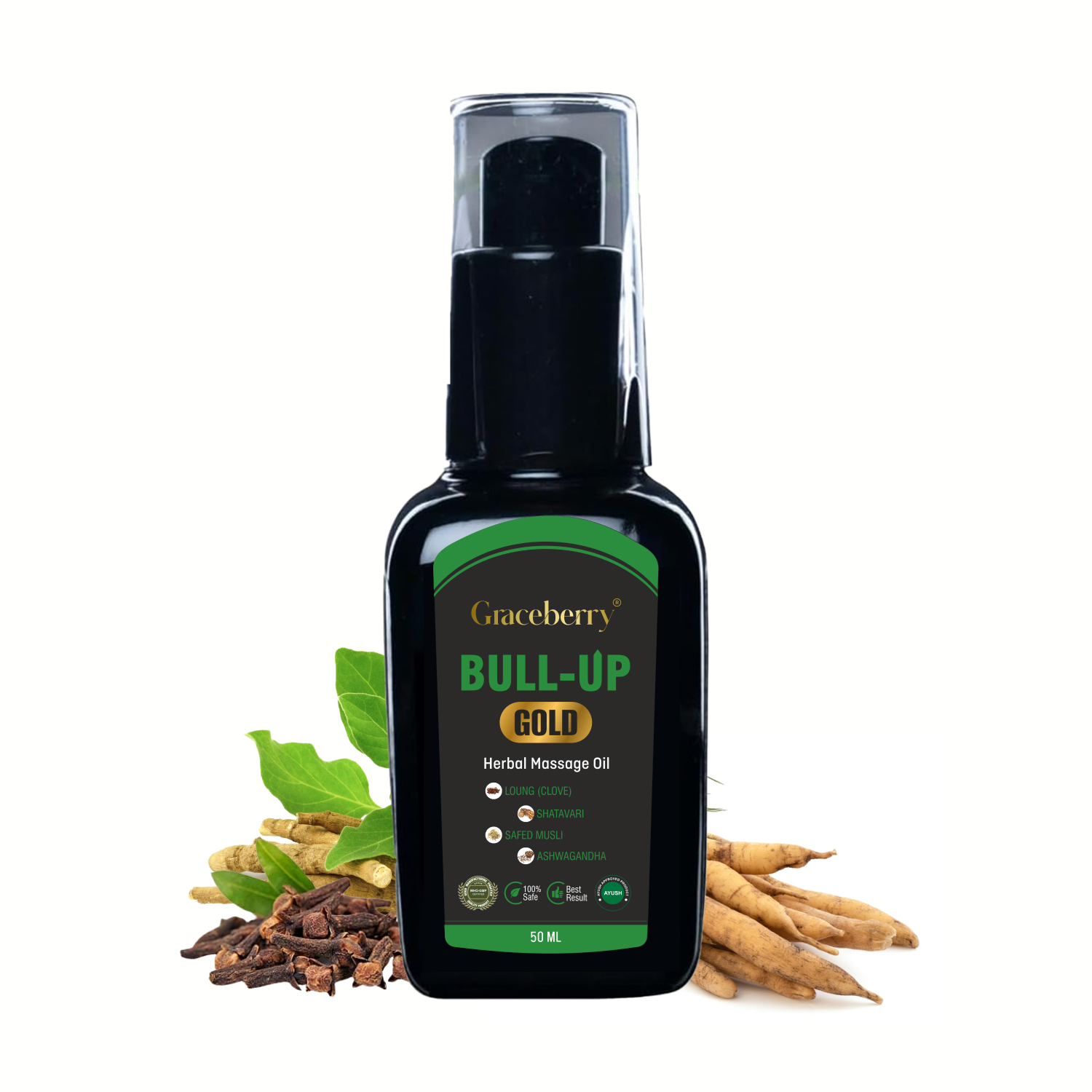 Graceberry Bull Up Gold Herbal Massage Oil for Men